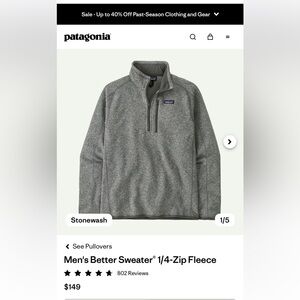 BRECKENRIDGE Patagonia Men's Zip-Up Sweater in Heather Gray